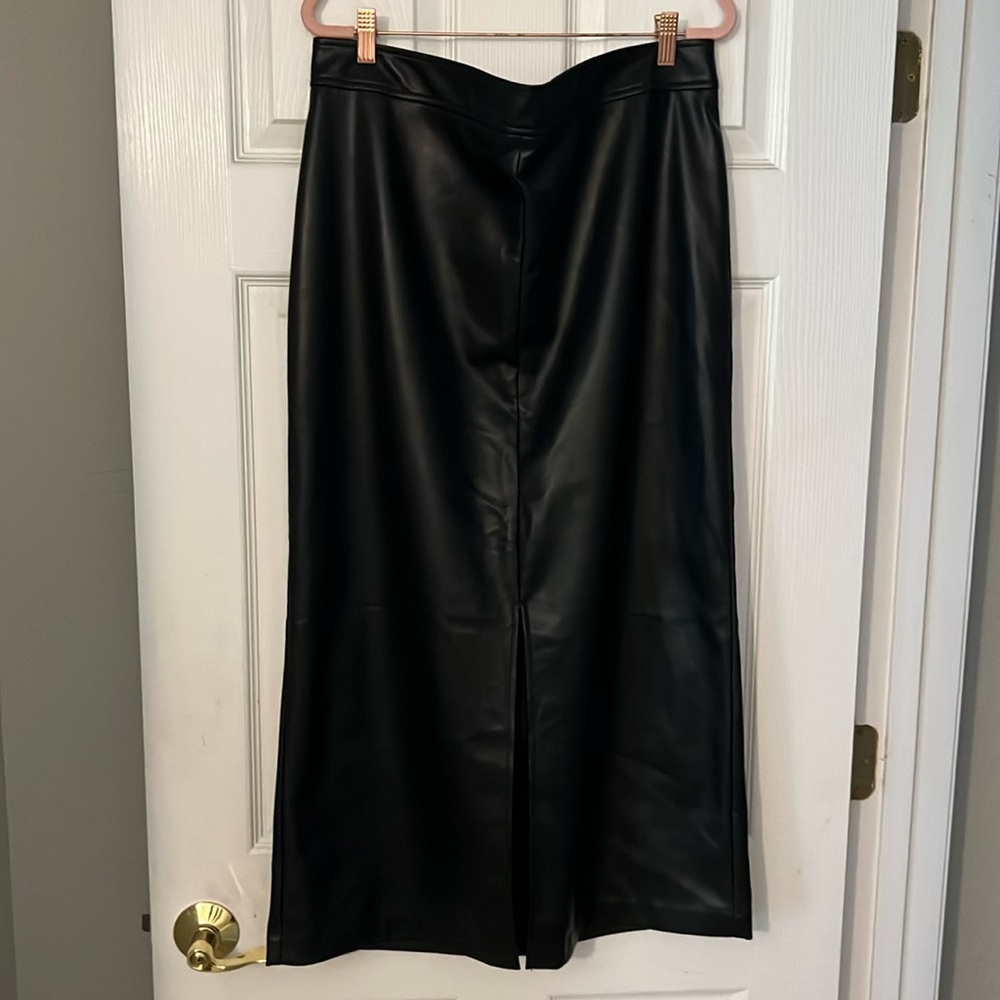 Loft Leather Midi Skirt